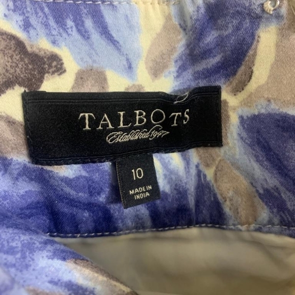 Talbots Floral‎ Pleated A-Line Knee Length Skirt w/Pockets sz 10 - Picture 3 of 5